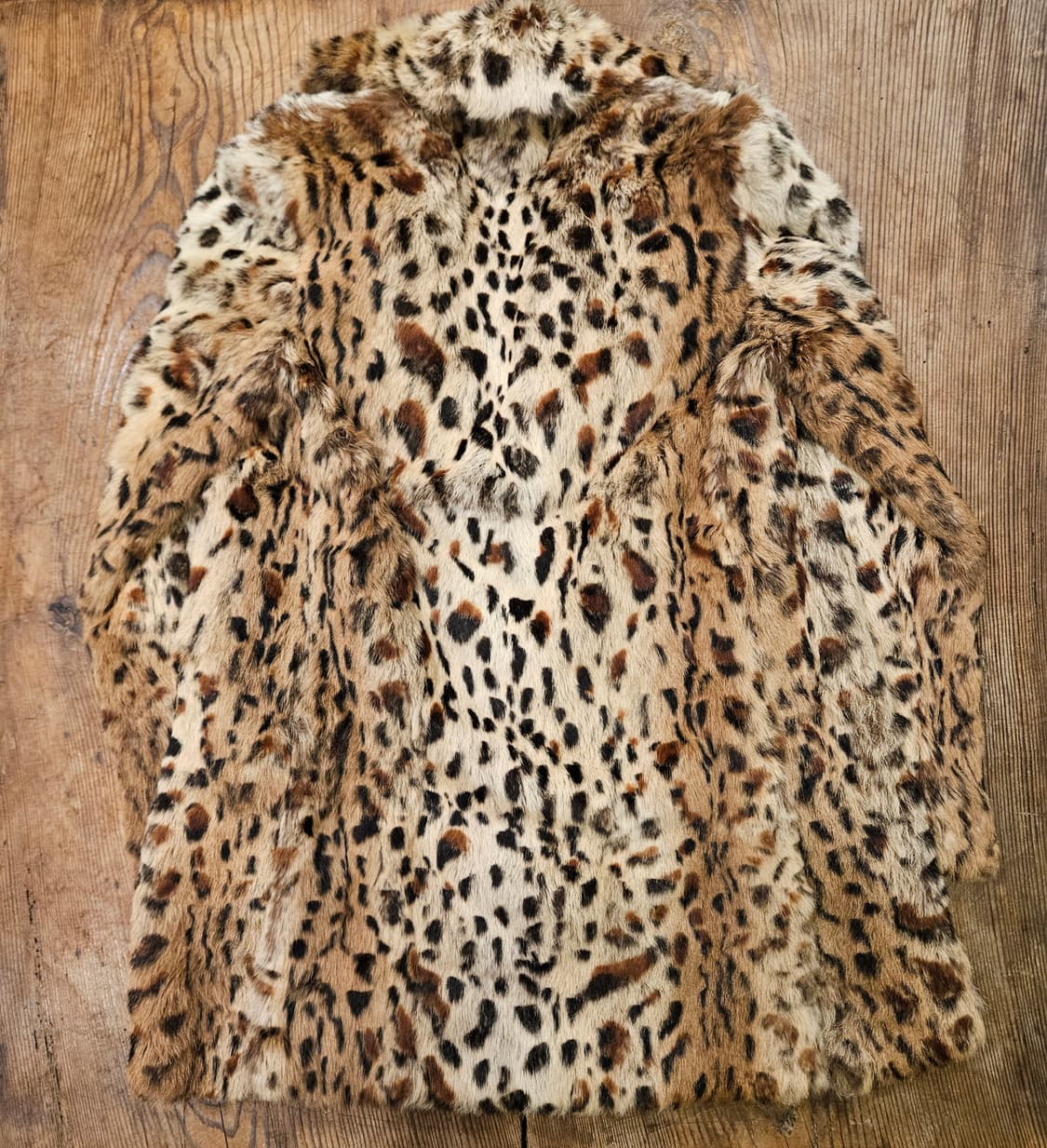 빈티지 리얼 퍼 레오파드 더블 자켓 상품이미지2