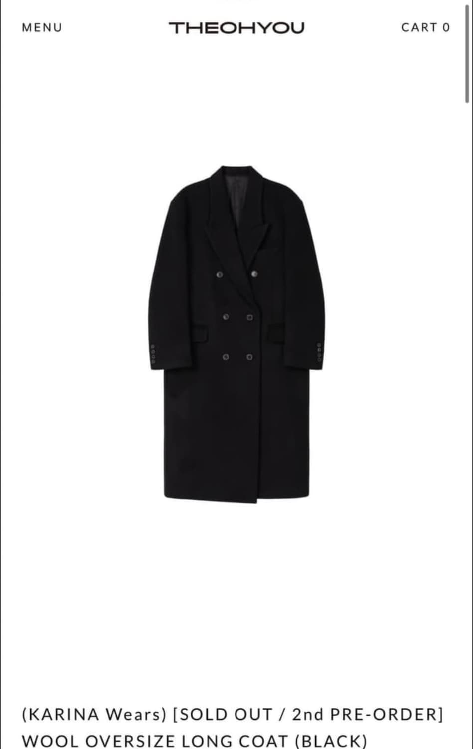 카리나 더오유 코트 블랙 상품이미지2