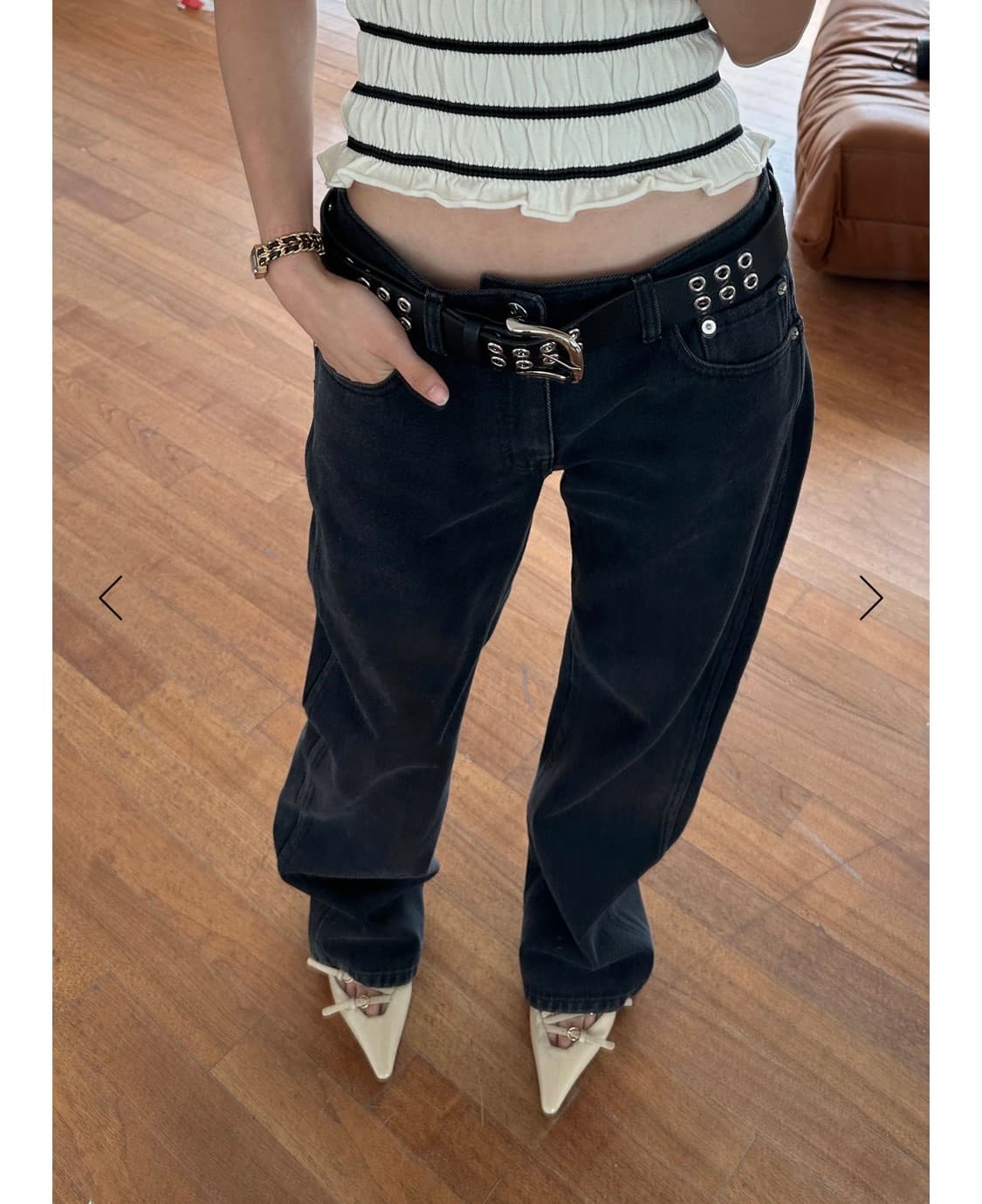 피알PR Essential Jean Black s사이즈 새상품 상품이미지2