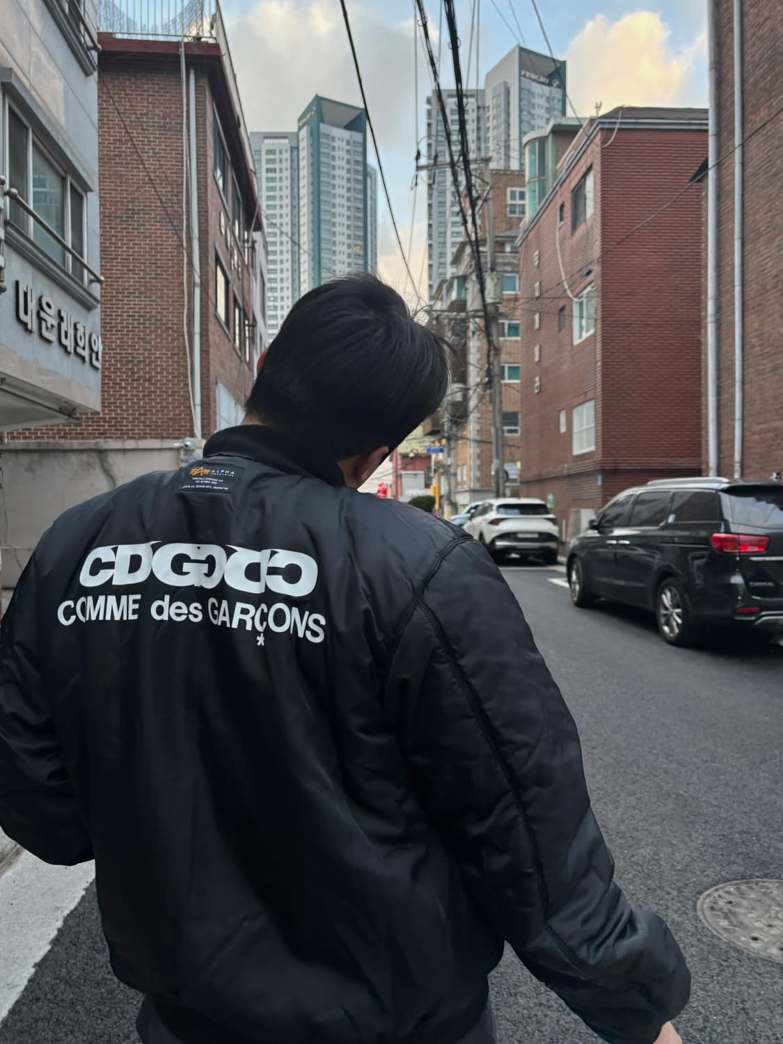 cdg x 알파 인더스트리 리버시블 봄버 상품이미지1