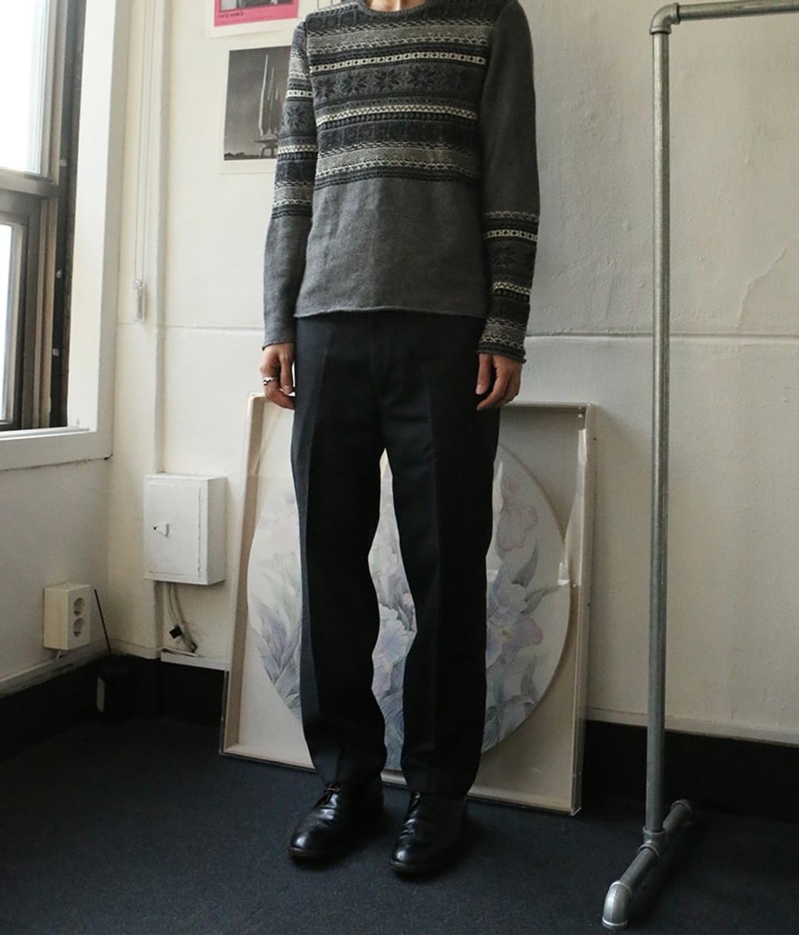 준야 와타나베 그레이 울 블렌드 트라우저  상품이미지2