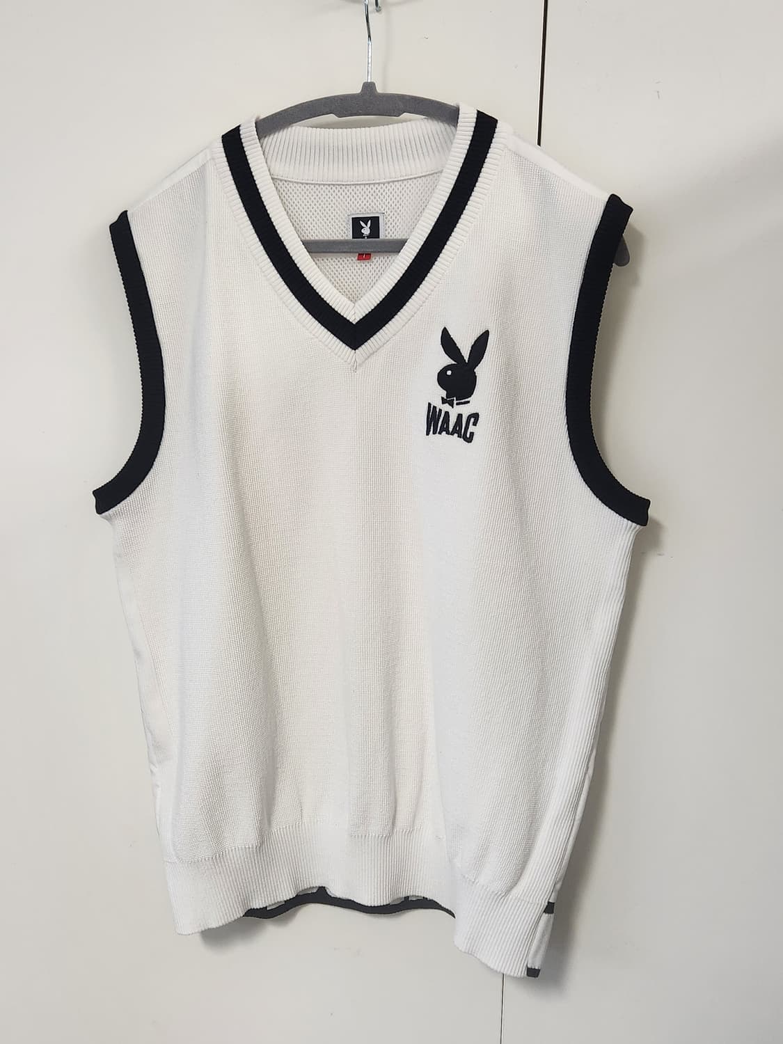 왁골프 우븐 배색 니트 베스트 1 (95추천해요) 상품이미지1