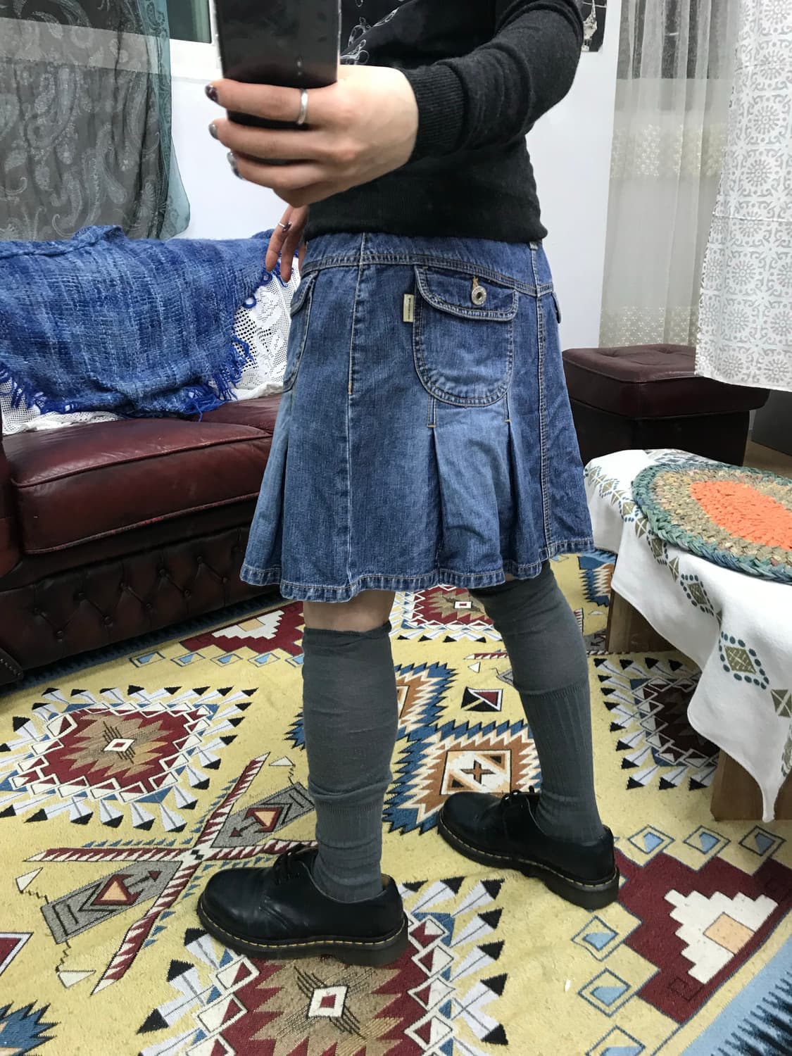 뱅뱅 여성 빈티지 데님 미니스커트 (Z1054) 상품이미지2