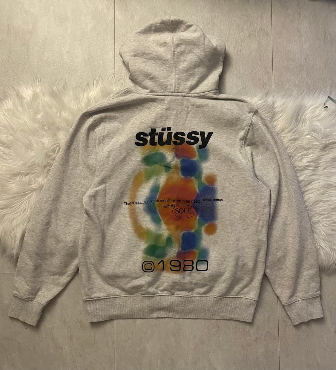 1980 Stussy Soul Heavy Hoodie LightGrey 상품이미지1