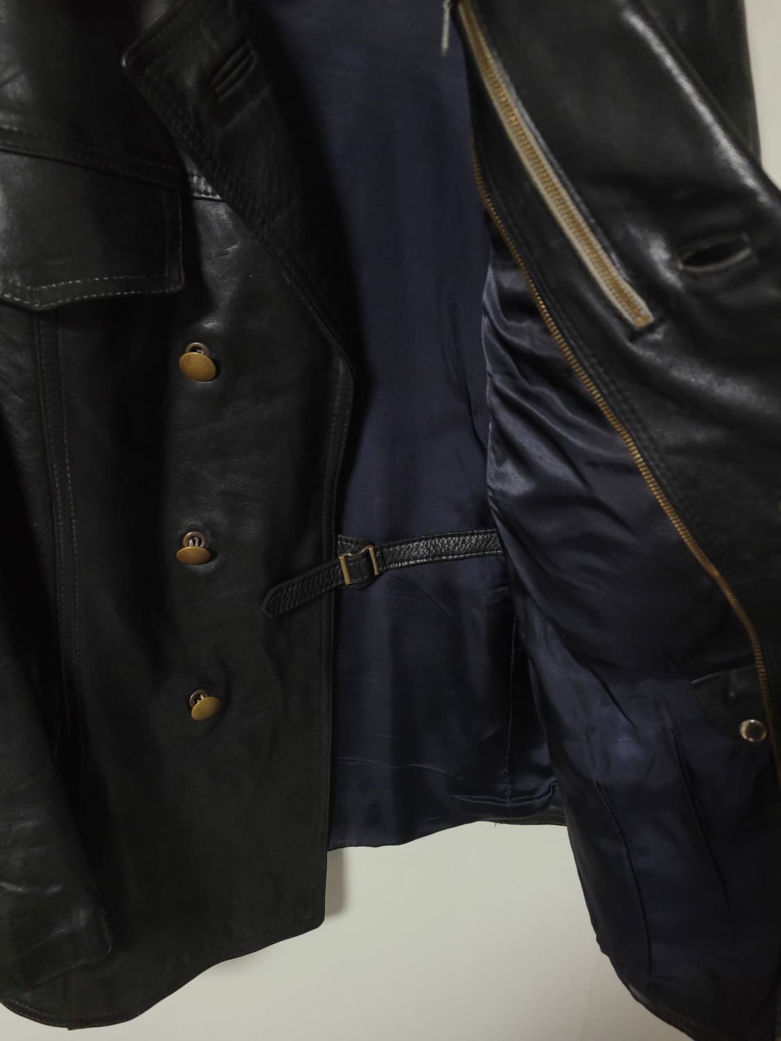 German 80s heavy leather coat 상품이미지4