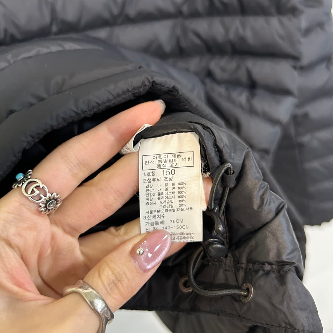 노스페이스 키즈 오리털 경량패딩 150 상품이미지4