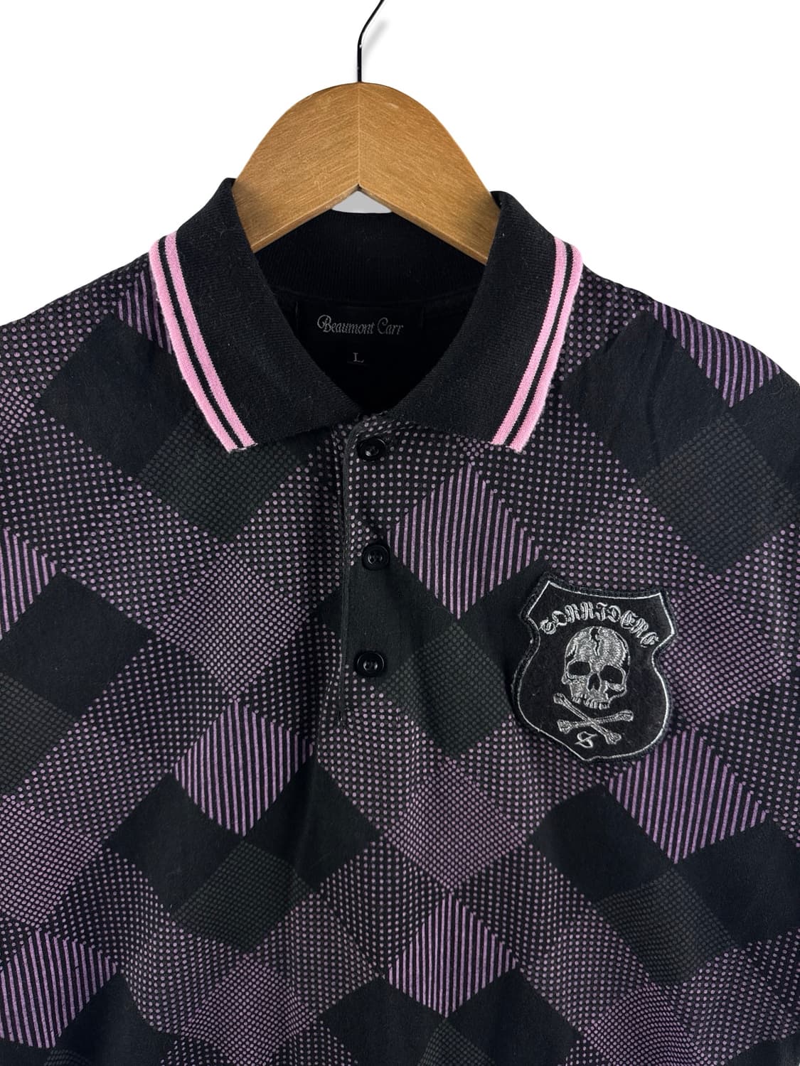 JPN 스컬패치 다이아몬드 체크 카라티2598 상품이미지3