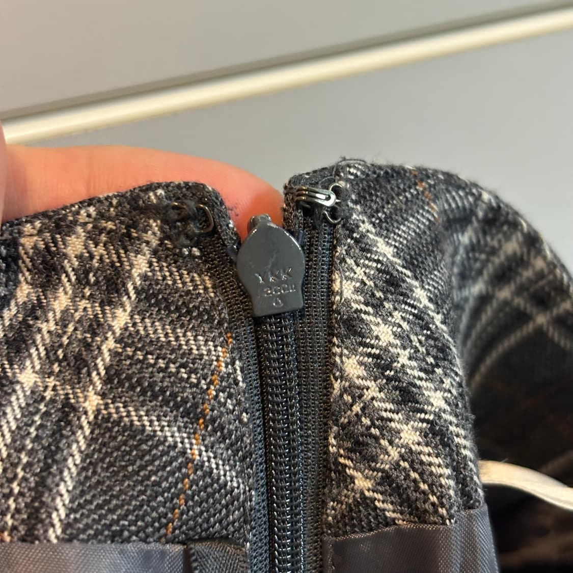 그레이 체크 모직 A라인 롱 스커트 상품이미지9