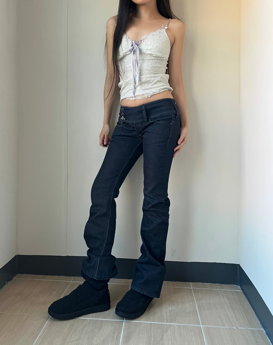 Diesel 디젤 로우라이즈 사이드 버튼 팬츠 상품이미지4