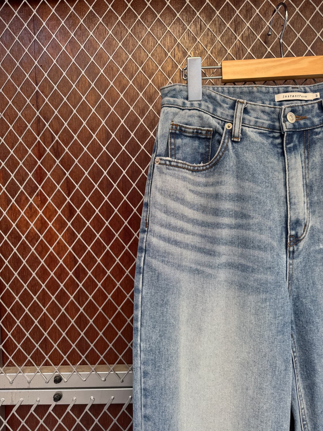 인스턴트펑크 빈티지 워싱 와이드 데님 팬츠 3 상품이미지3