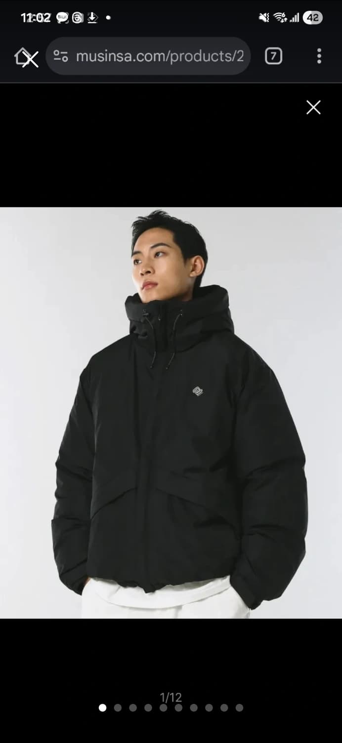 트래블 고프다운 패딩 블랙 상품이미지1