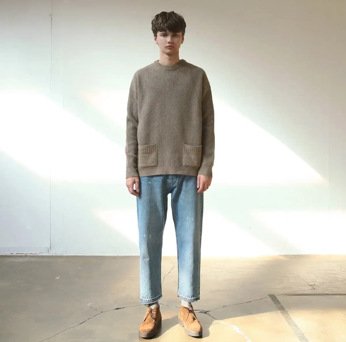 어나더오피스 페인터 데님 2사이즈 (미드블루) 새제품 상품이미지1