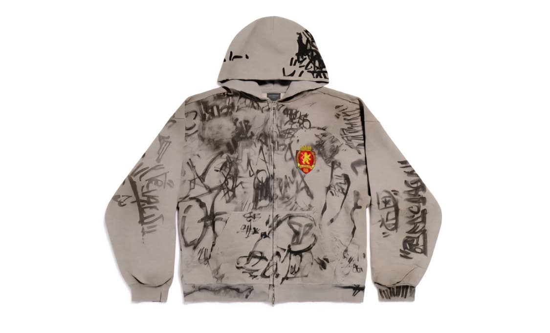 발렌시아가 그래피티 스케이터 머드쇼 후드 집업 티셔츠 낙서 후디 티 긴팔 상품이미지1
