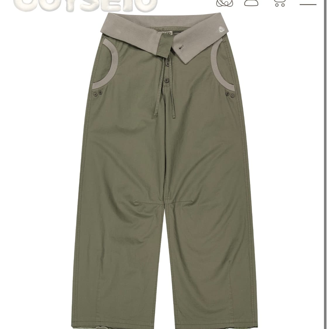 코이세이오 플로우 포드 팬츠 카키 1사이즈 상품이미지1
