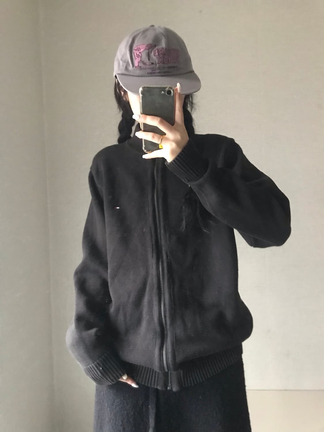 타미힐피거 블랙 니트집업 상품이미지1