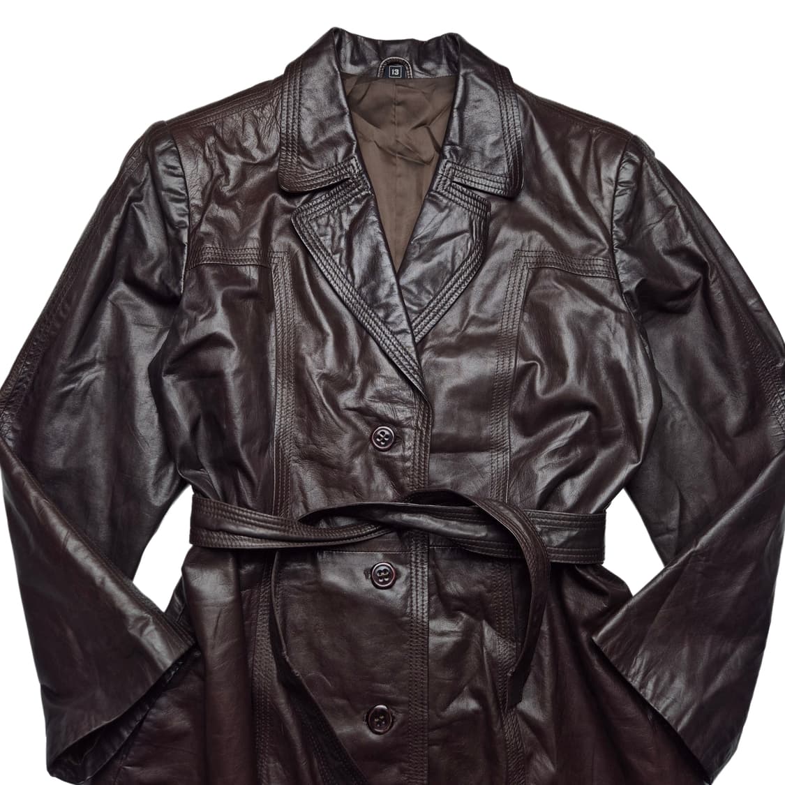 [OS] JPN VTG 소가죽 벨티드 코트 상품이미지2