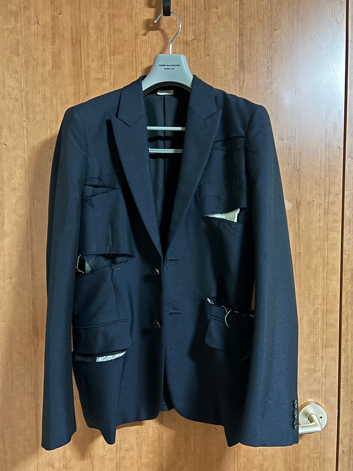 옴므플러스 커팅 자켓 상품이미지1