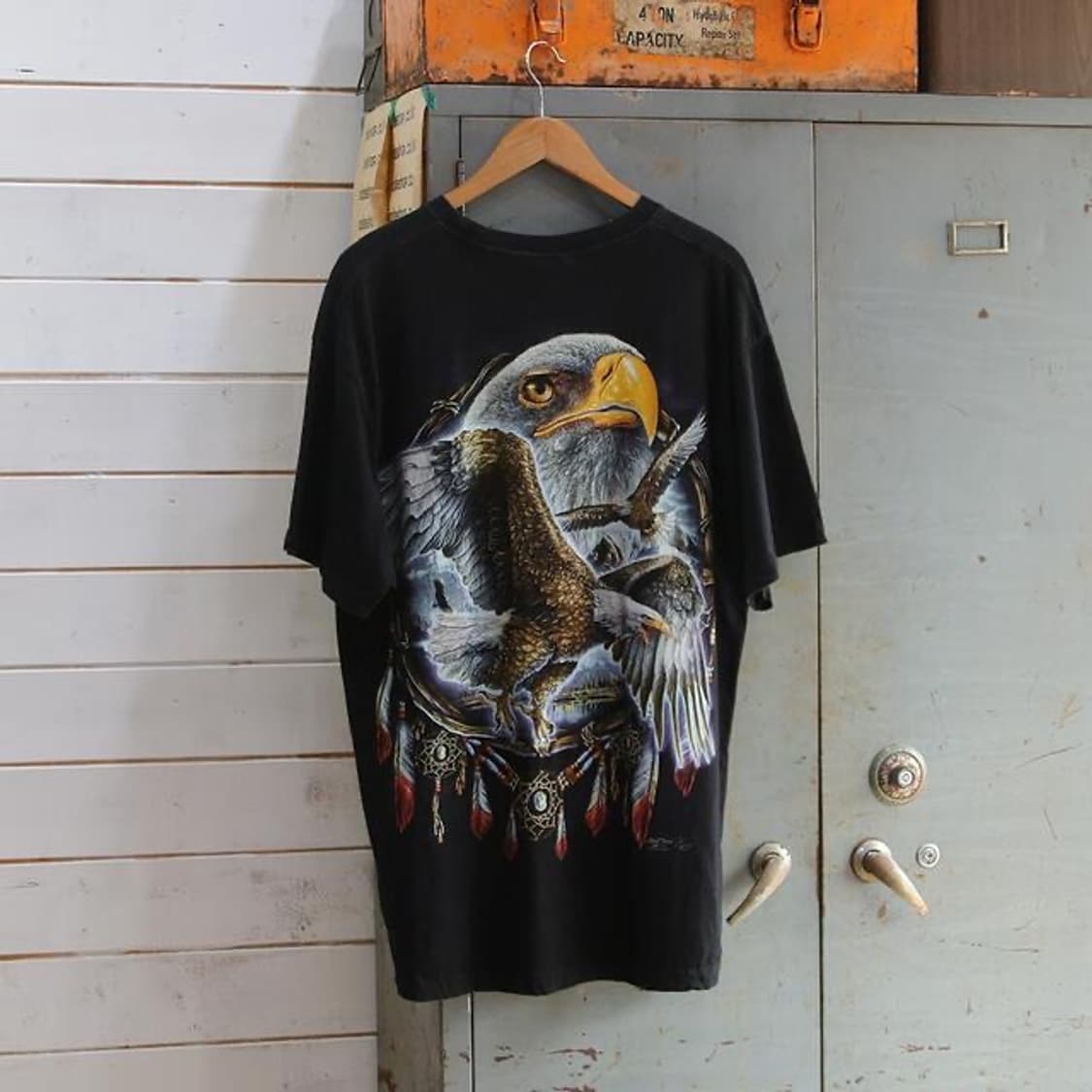 (착용컷) 이글 프린팅 반팔 티셔츠 (105) 상품이미지3