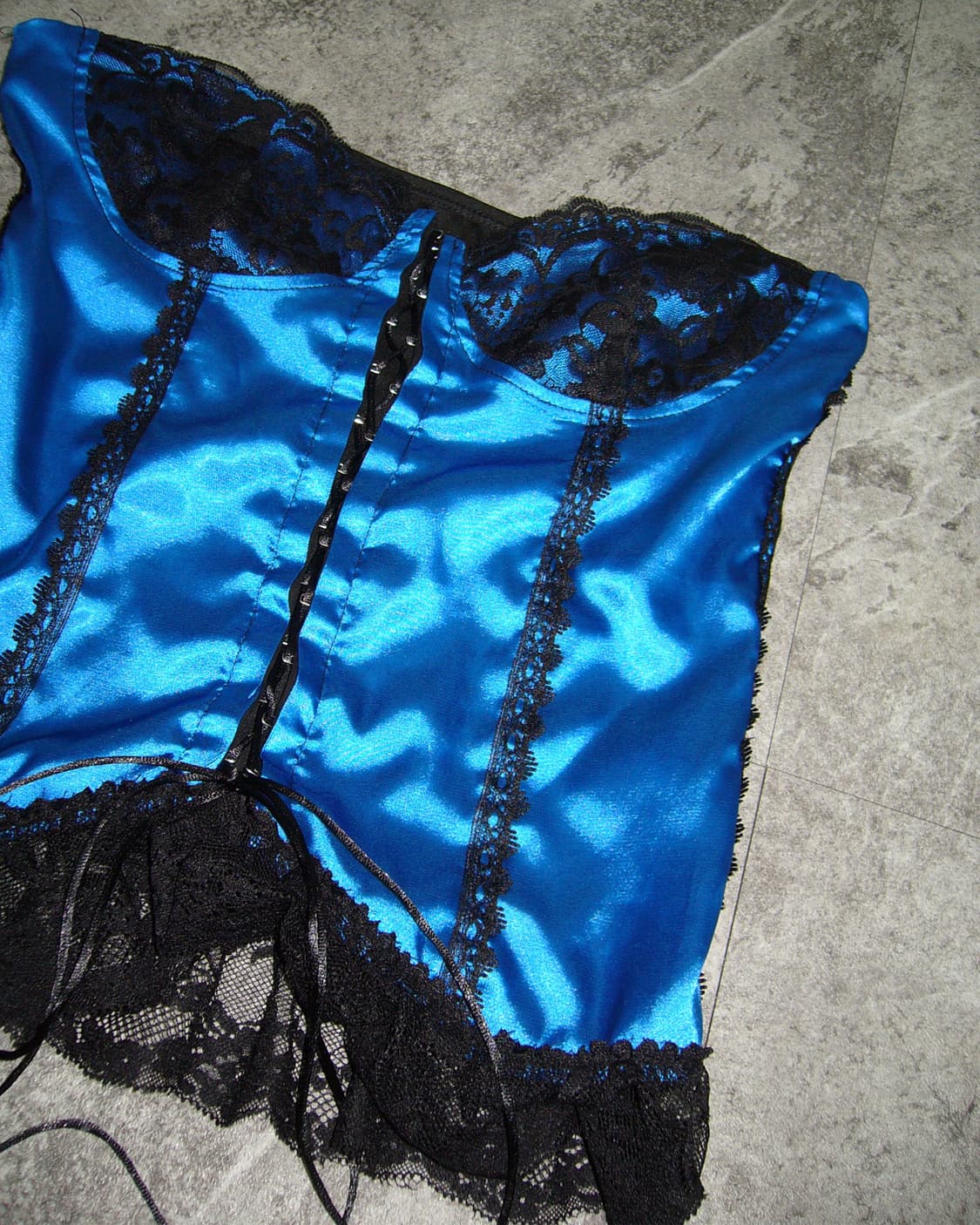 HALFHEART Blue Satin Corset Top 상품이미지3