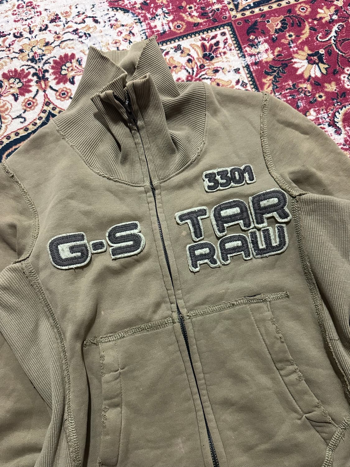 펑크 카키 데미지 집업 상품이미지2