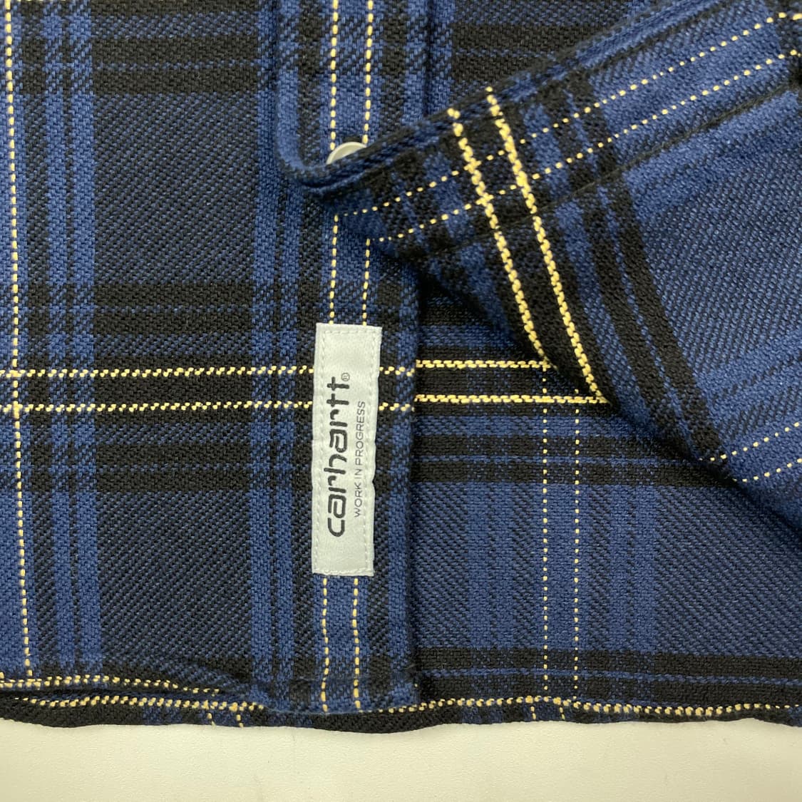 칼하트 블루 그레이 체크 후드 셔츠 상품이미지4