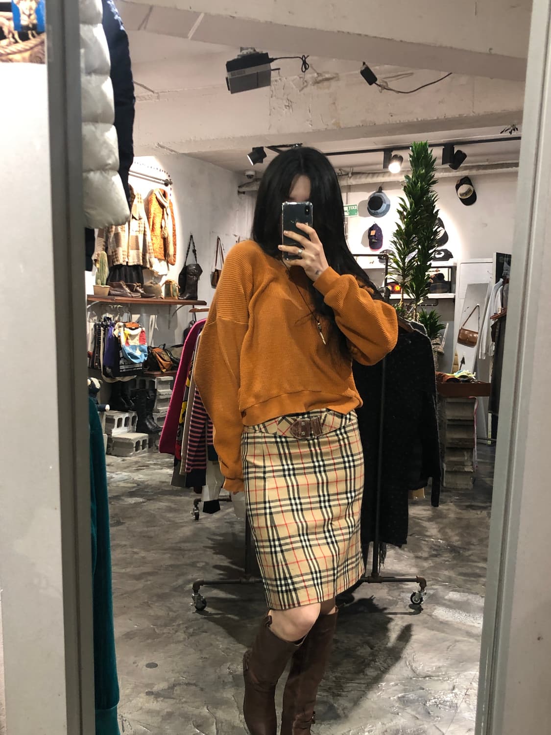 Burberry belt set beige check mini skirt 상품이미지2