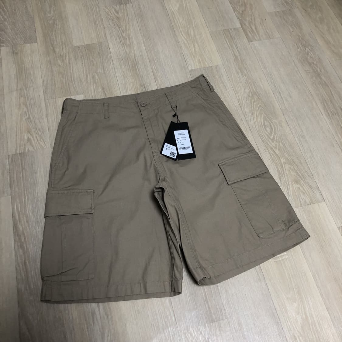 (32) 새상품 무탠다드 MUSINSA 코튼 와이드 카고 쇼츠 베이지 상품이미지2