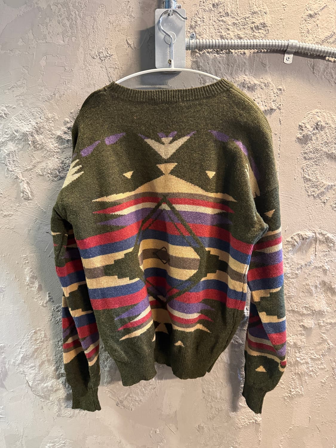 노티카 NAUTICA 빈티지 에스닉 패턴 니트 올리브 S/P 상품이미지2