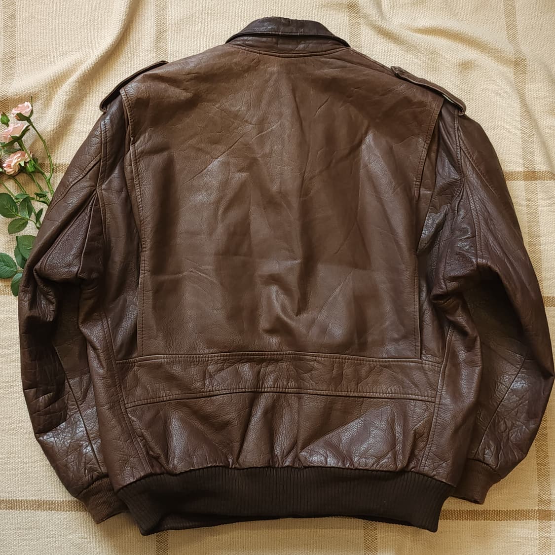 80s 빈티지 가죽자켓 a2 레더자켓 프렌치 레더 플라이트 자켓 M 상품이미지2