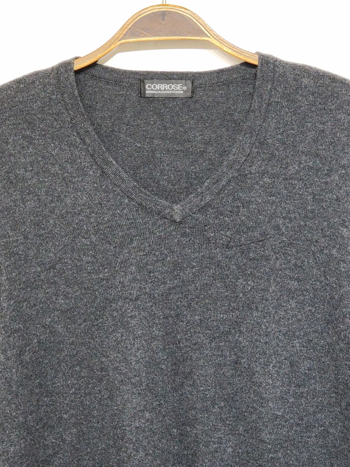 (M) 캐시미어 니트 차콜 무지 스웨터 브이넥 캐주얼  상품이미지2