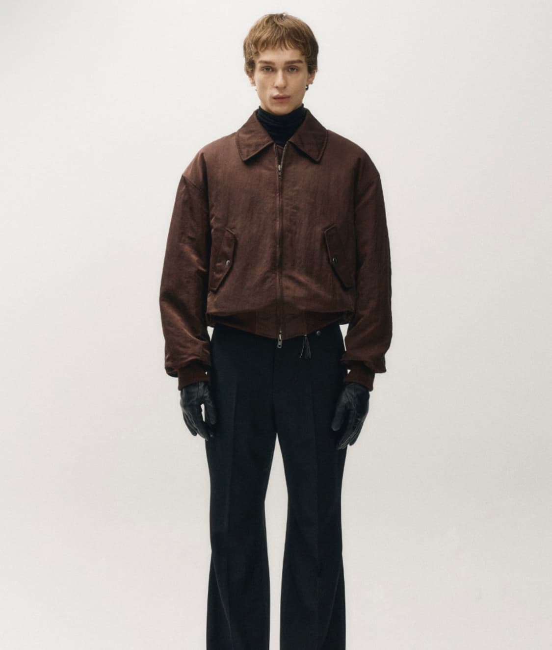 노이어 패디드 크롭 블루종 봄버자켓 상품이미지2