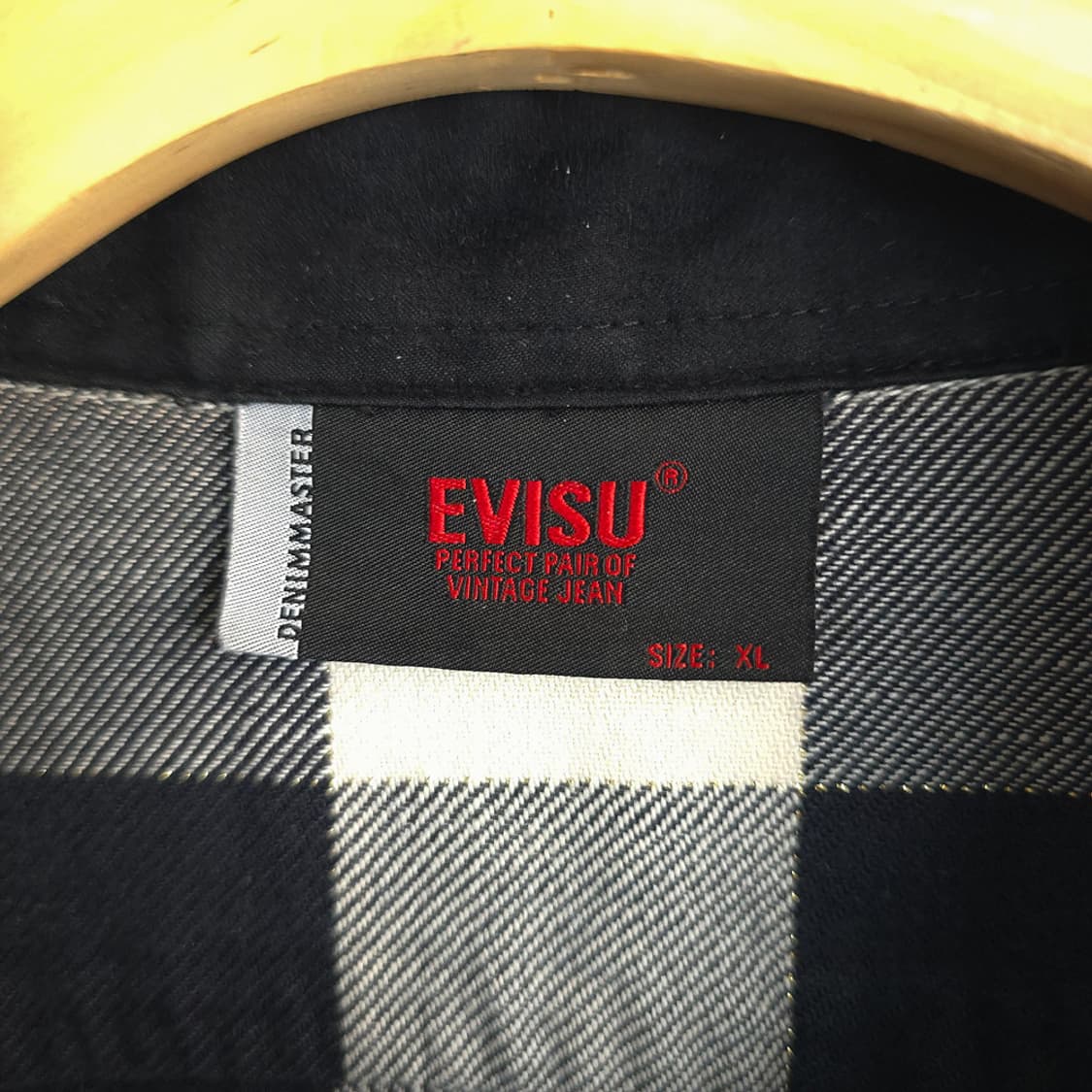 에비수 EVISU 체크 셔츠 블랙/화이트 XL 상품이미지8