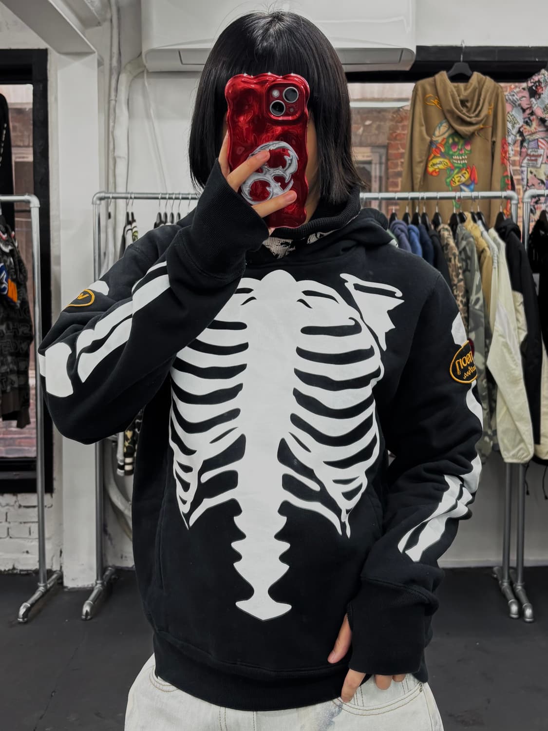 밴슨 레더 본 후드티 상품이미지3