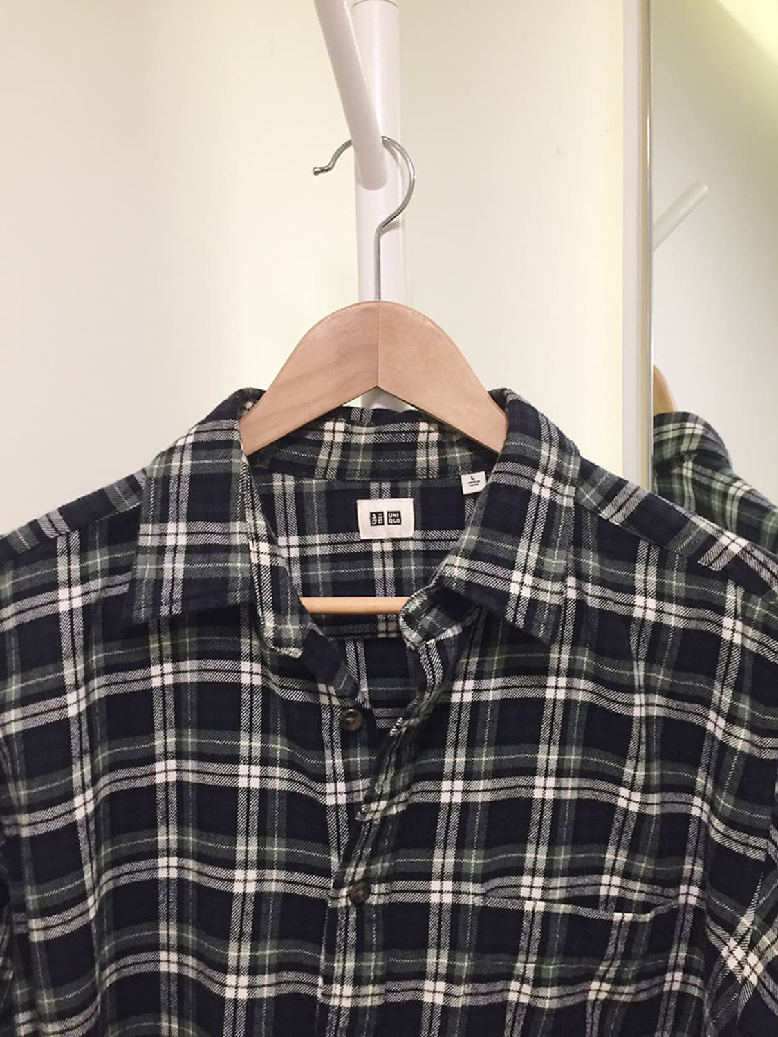 여성 유니클로 기모체크 셔츠 100 상품이미지4