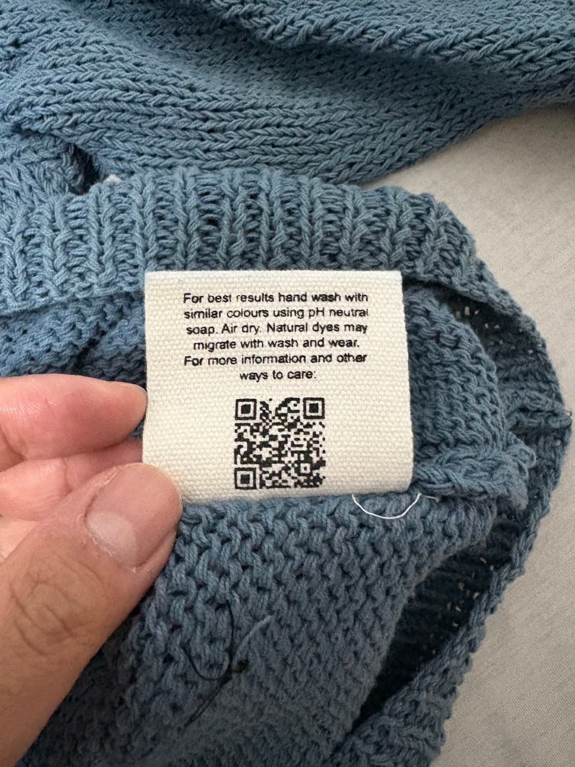 Story mfg 패치워크 오가닉 코튼 스웨터 (블루/L) 상품이미지5