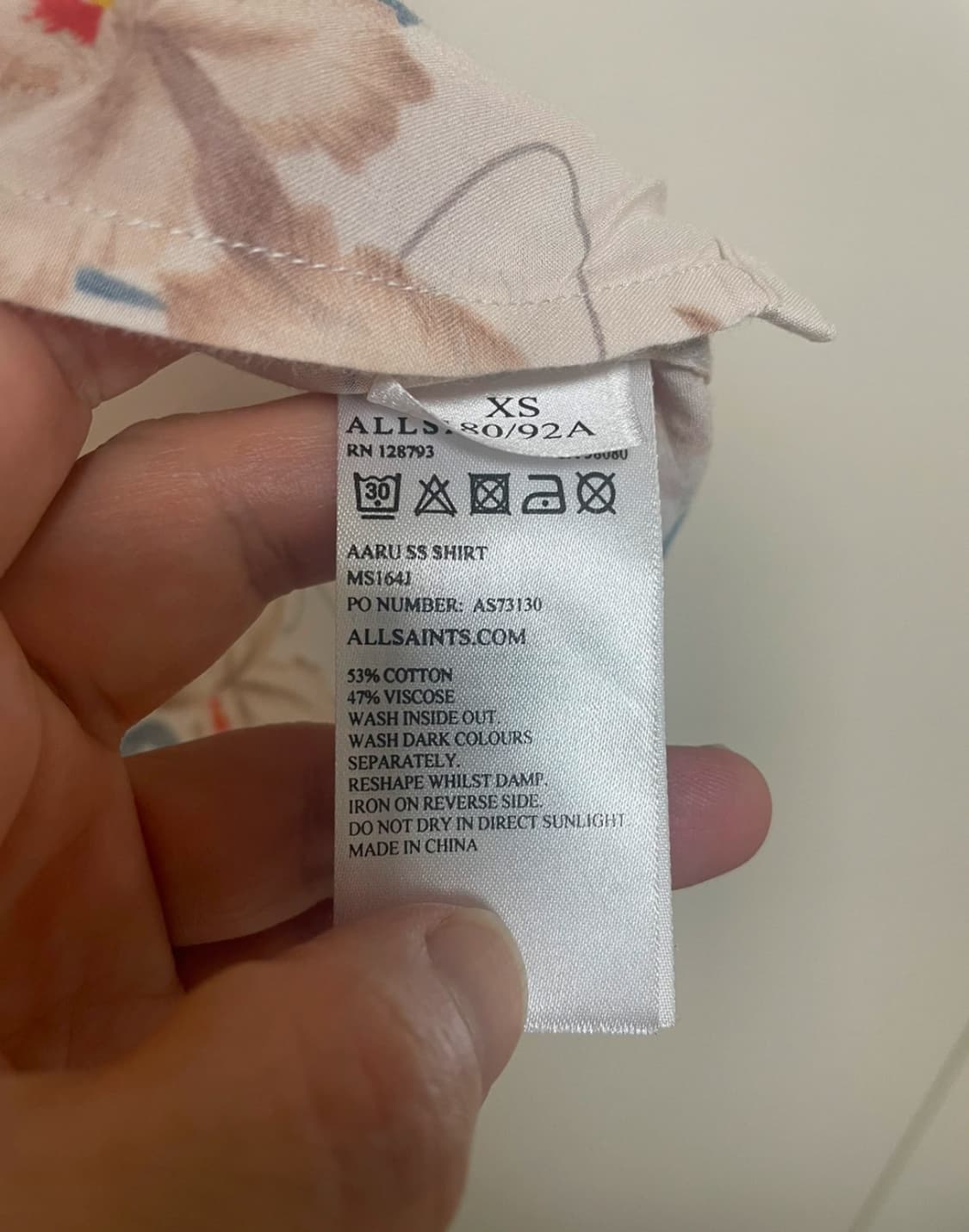 ALLSAINTS 하와이언 패턴 셔츠 X-SMALL 상품이미지4