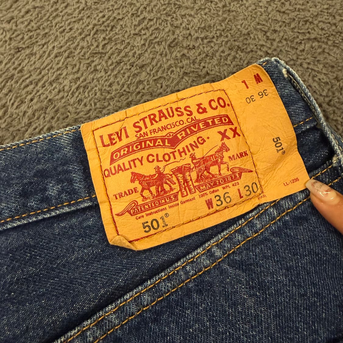 [ 정품/36X30 ] 리바이스 501 데님 청바지 상품이미지5