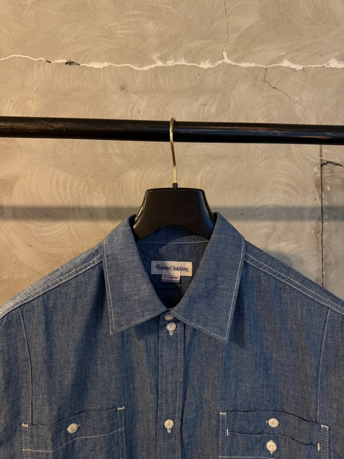 네이머 클로딩 샴브레이 워크셔츠 100~105 상품이미지5