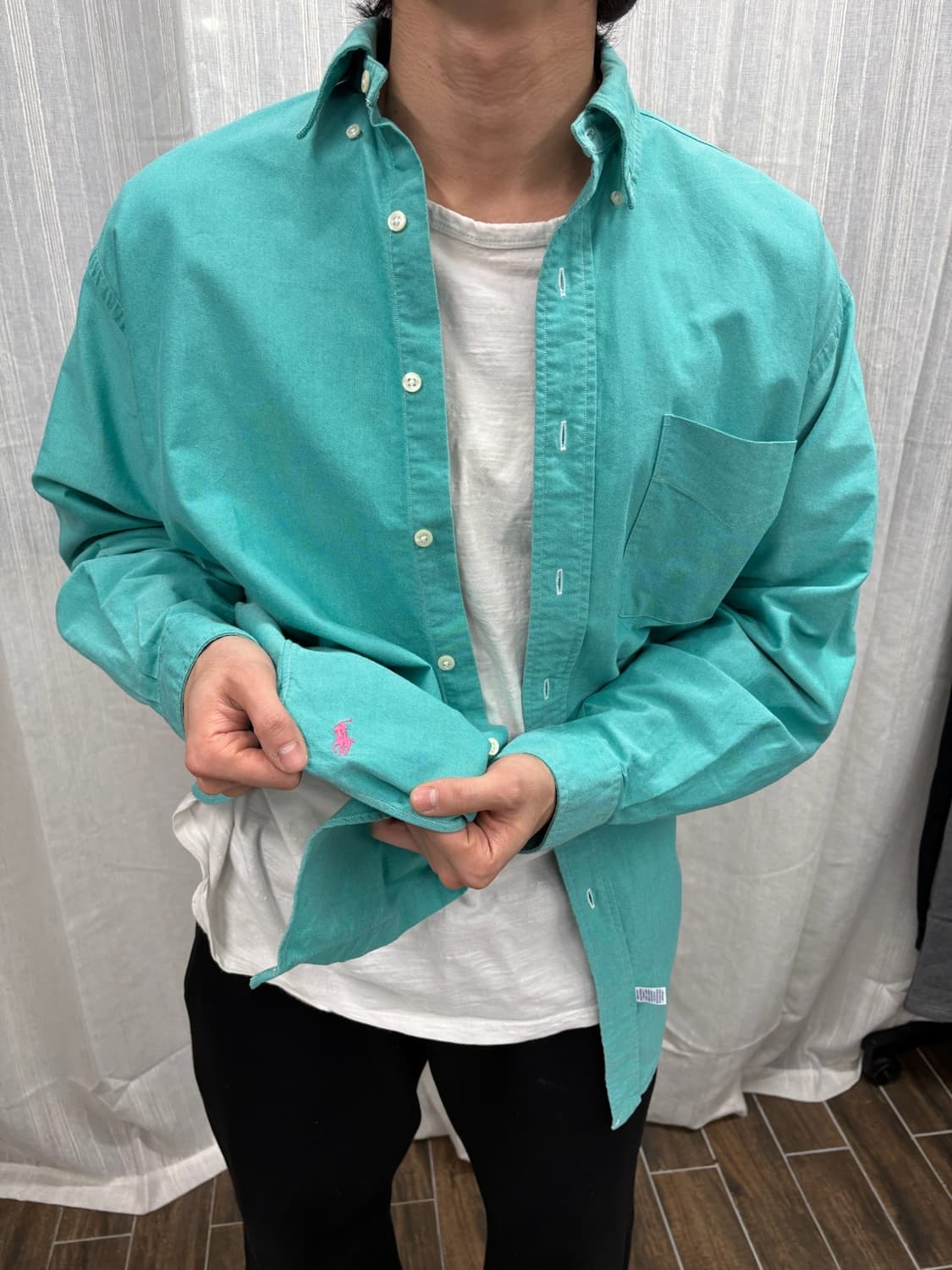 폴로 랄프로렌 빅 옥스포드 에메랄드 그린 셔츠 상품이미지1