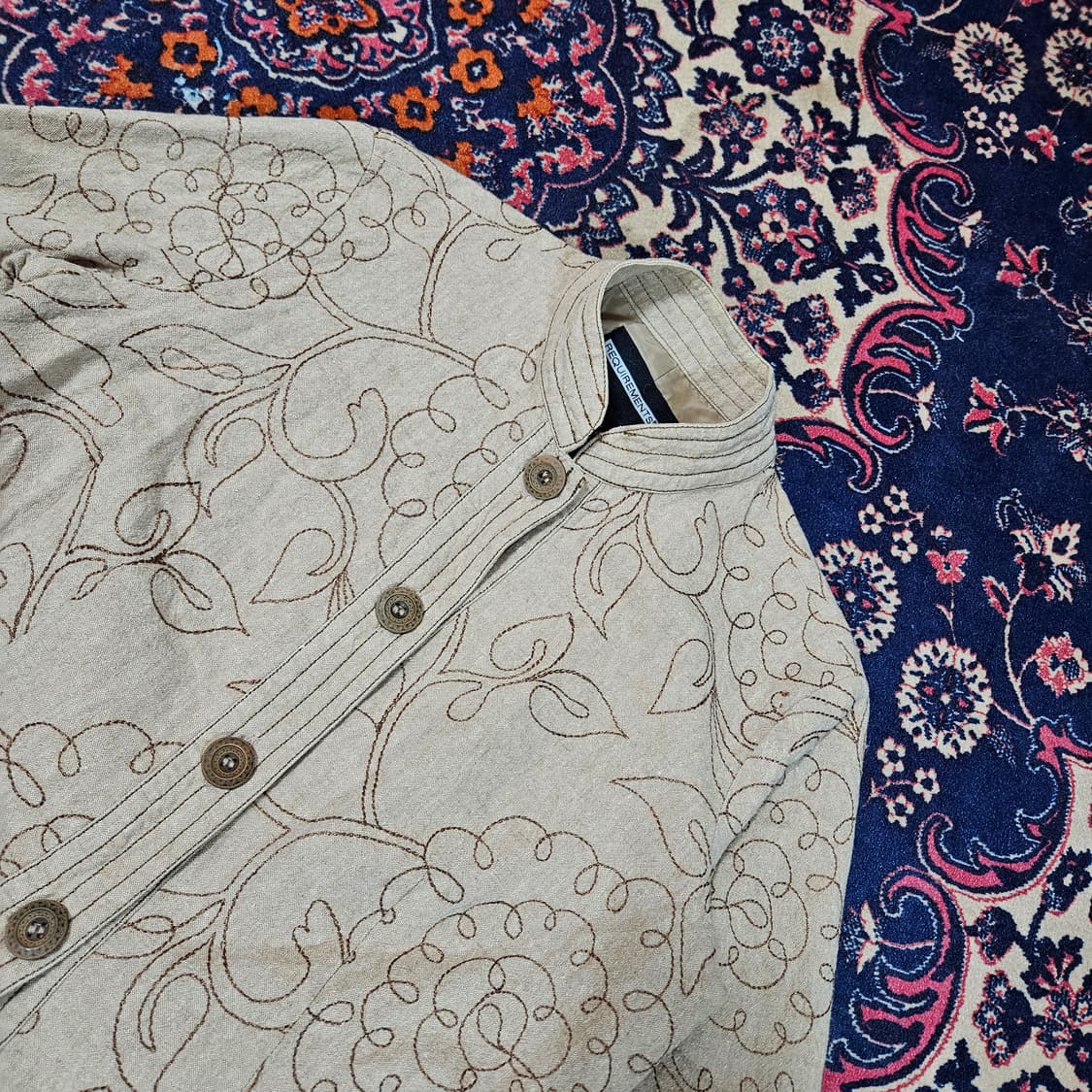 Requirements 린넨 블렌딩 자수 밴드 버튼업 자켓 S  상품이미지3