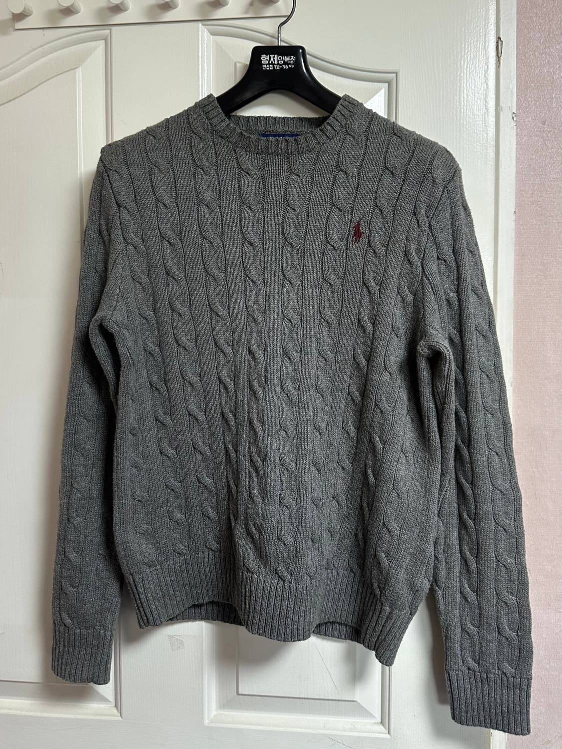 폴로 랄프로렌 케이블 니트 회색 S사이즈 상품이미지4