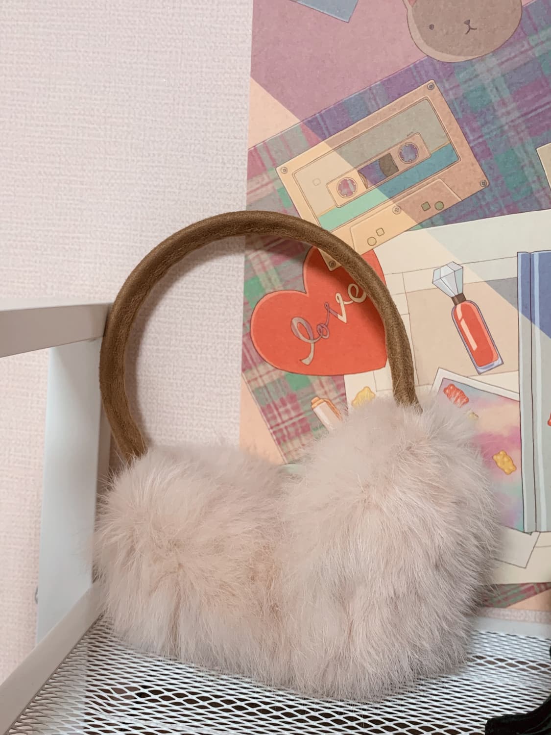 연핑크 앙고라 귀마개 상품이미지1