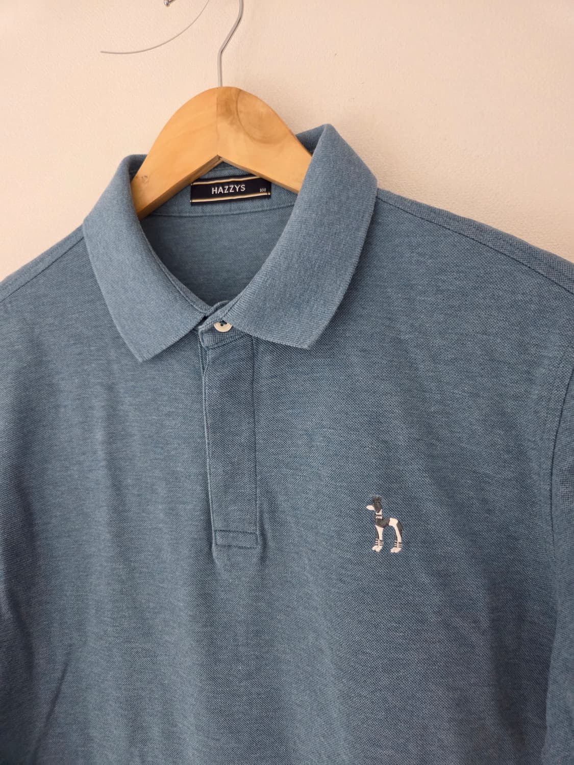 헤지스 히든버튼 블루 반팔카라티(100사이즈) 상품이미지4