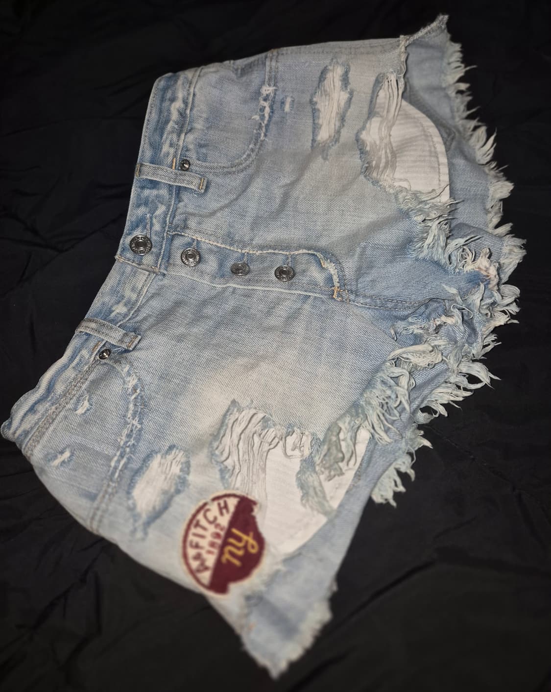 아베크롬비 데님 디스트로이드 하이라이즈 숏 팬츠 상품이미지1