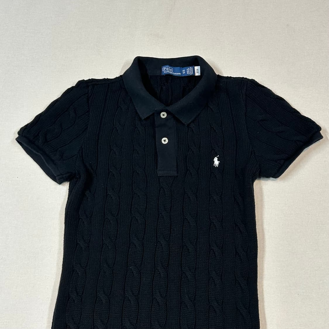 XS) 폴로 랄프로렌 블랙 케이블 니트 원피스 신형 큐알탭 상품이미지2