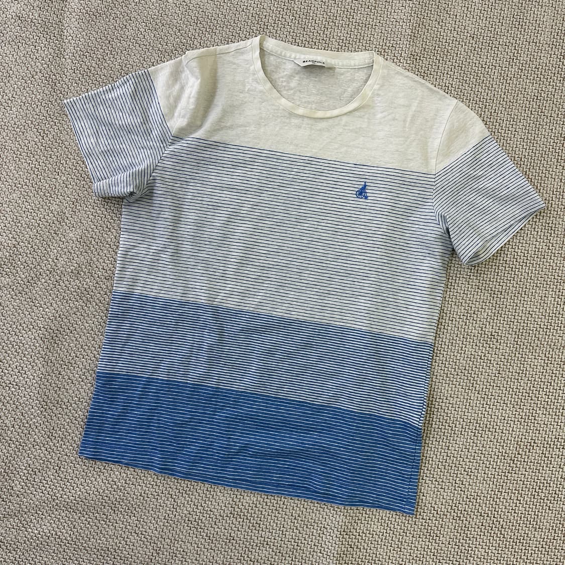 100 빈폴 단가라 남성 반팔티 0326D 상품이미지1