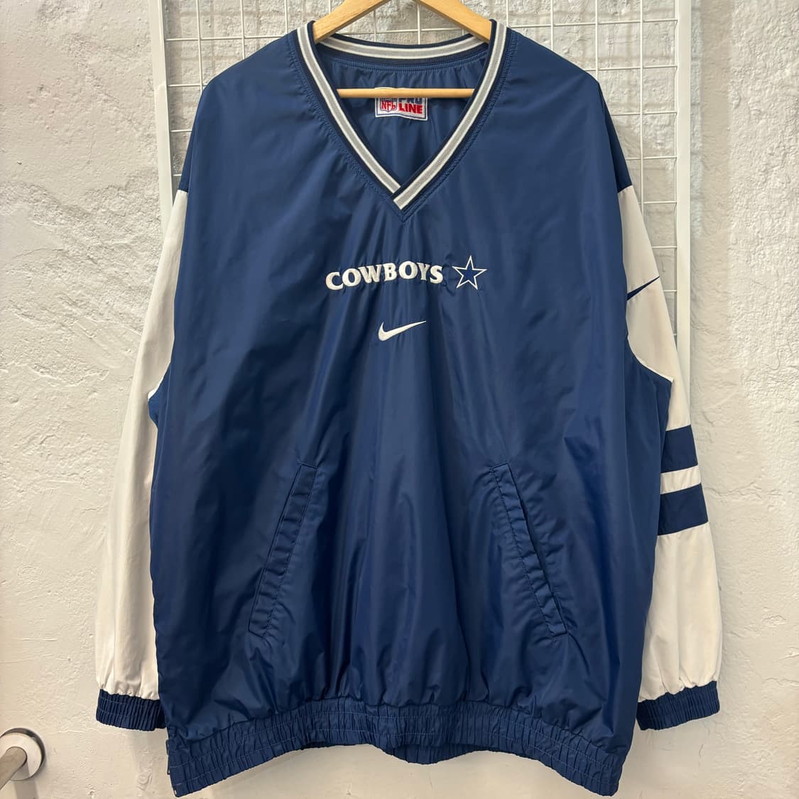 90s 나이키 X NFL 댈러스 카우보이스 네이비 리버시블 웜업 XL 상품이미지1