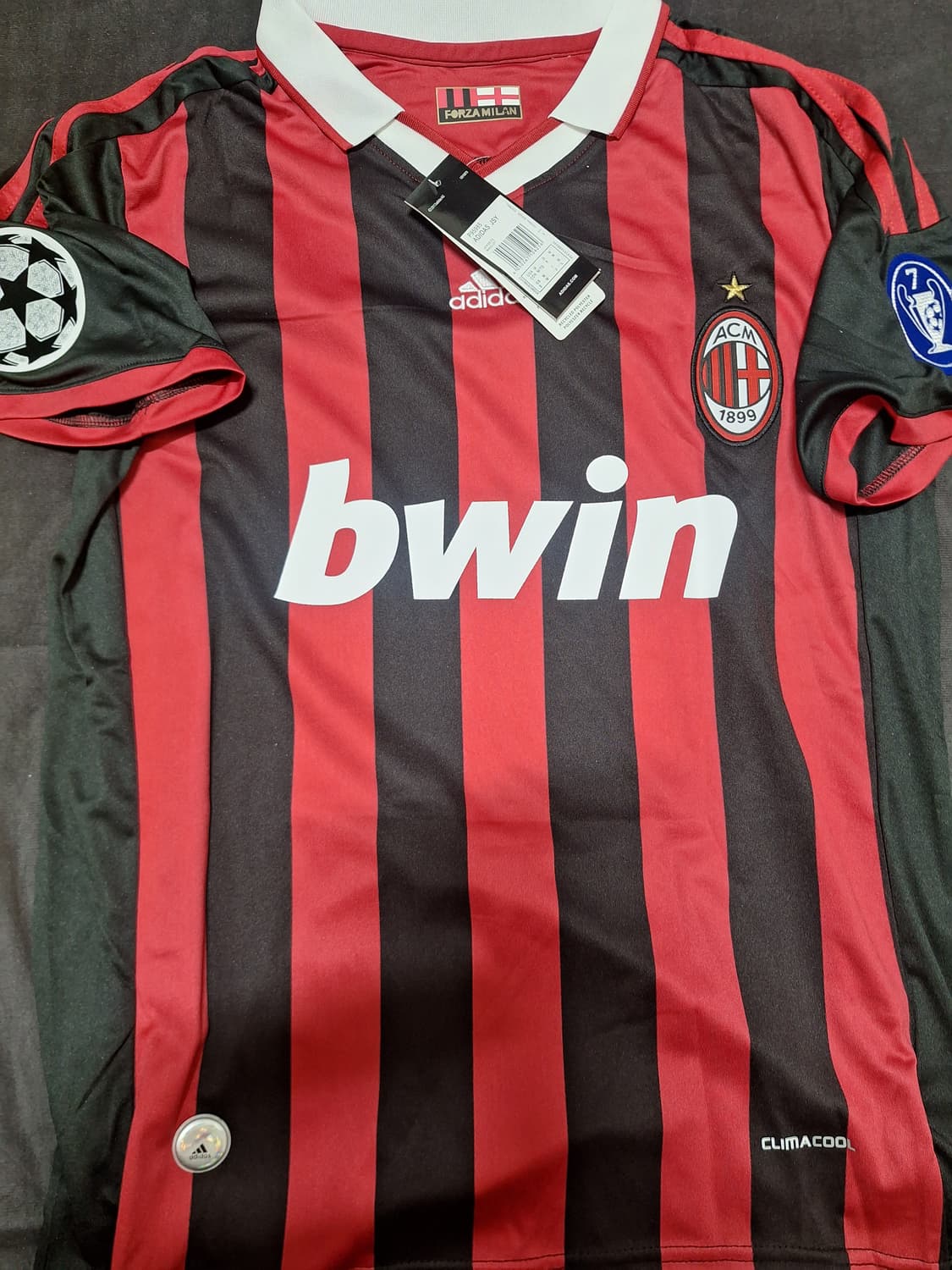 호나우지뉴 ac밀란 레트로 축구유니품 반팔 상품이미지2