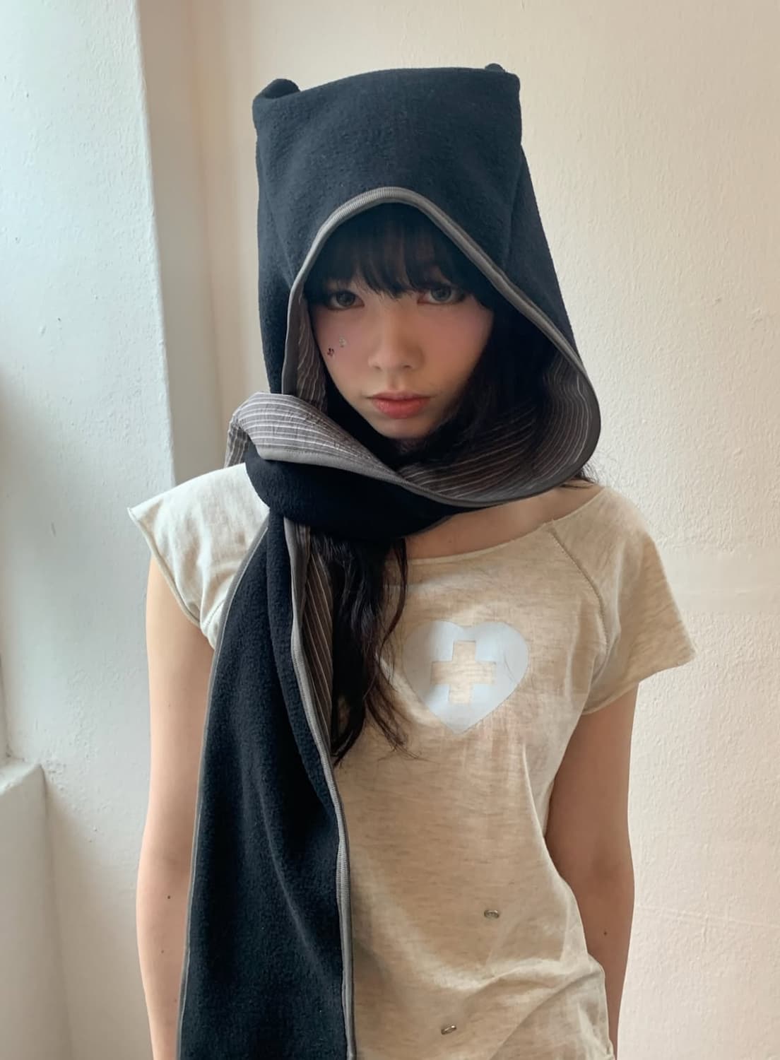 샵페어리 플리스 이어 후드 머플러 고양이 모자 바라클라바 아일릿 상품이미지2