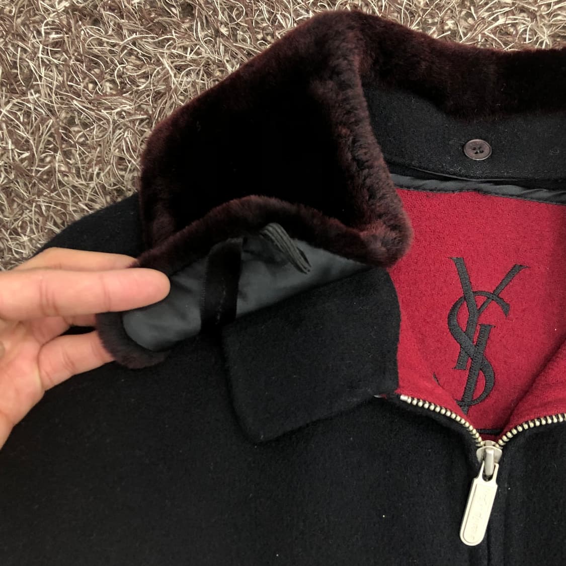 입생로랑 아카이브 울 퍼 카라 자켓 상품이미지5